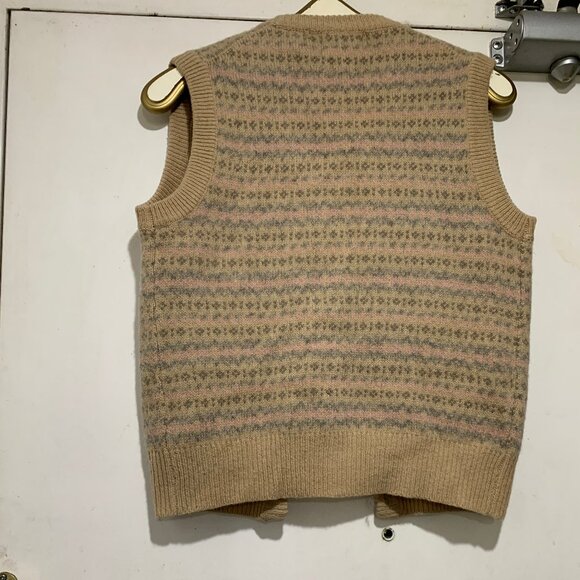VINTAGE MARELLA SHETLAND WOOL KNIT VEST PATTERN SIZE M - Picture 4 of 7